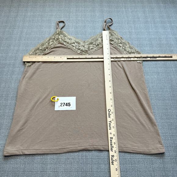 POL Cami Top  Womens Large Taupe Lace Trim‎ Y2K Lingerie Style Feminine Whimsy - Picture 6 of 9